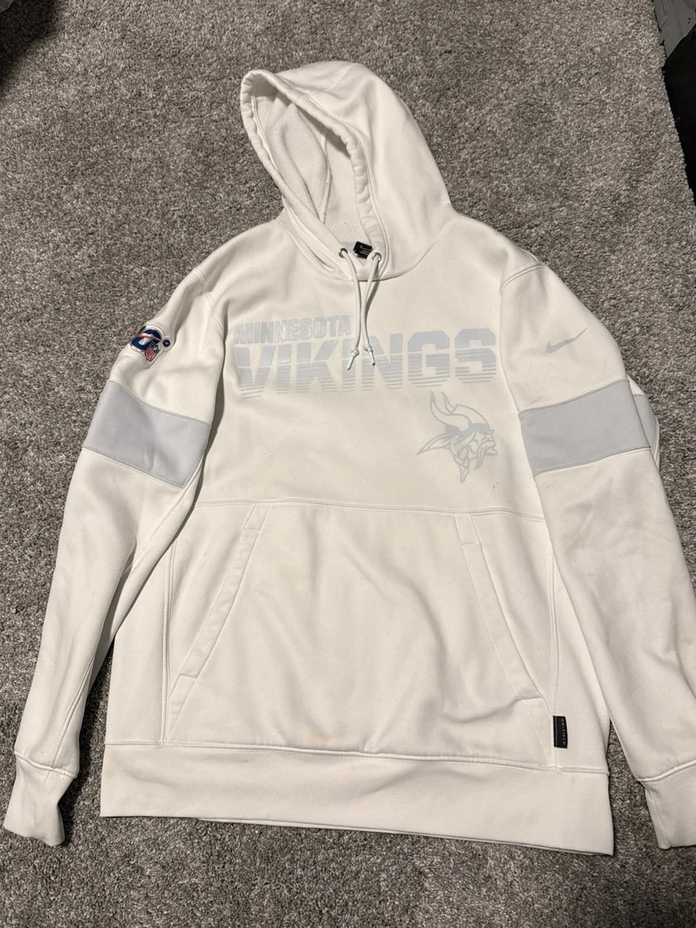 Nike White Minnesota Vikings Pullover Hoodie Men’s Medium